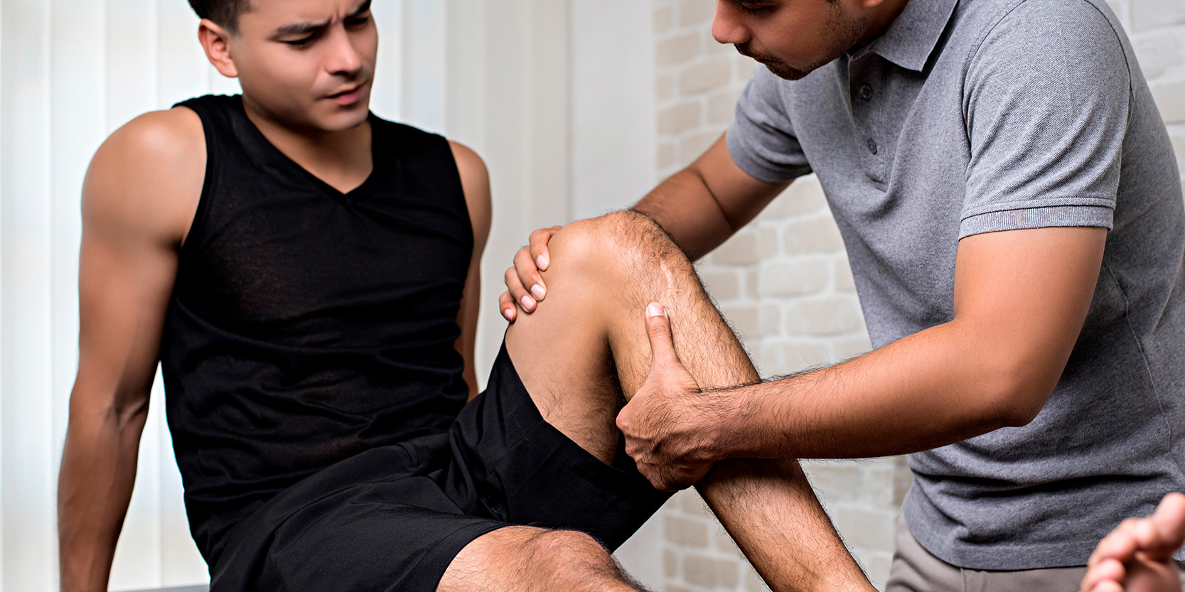 a man getting his knee treated