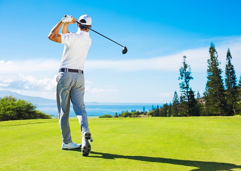 a man playing golf