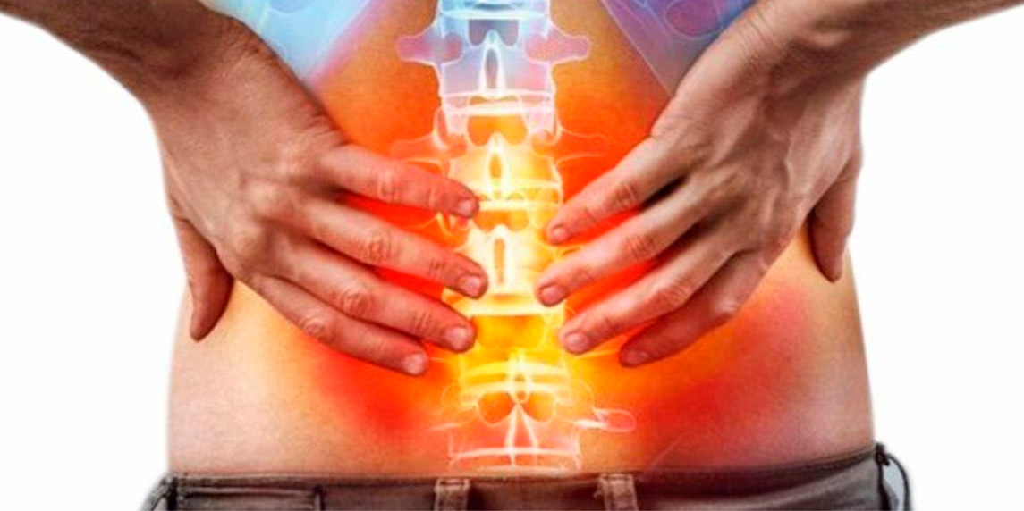 Man with pain spine back
